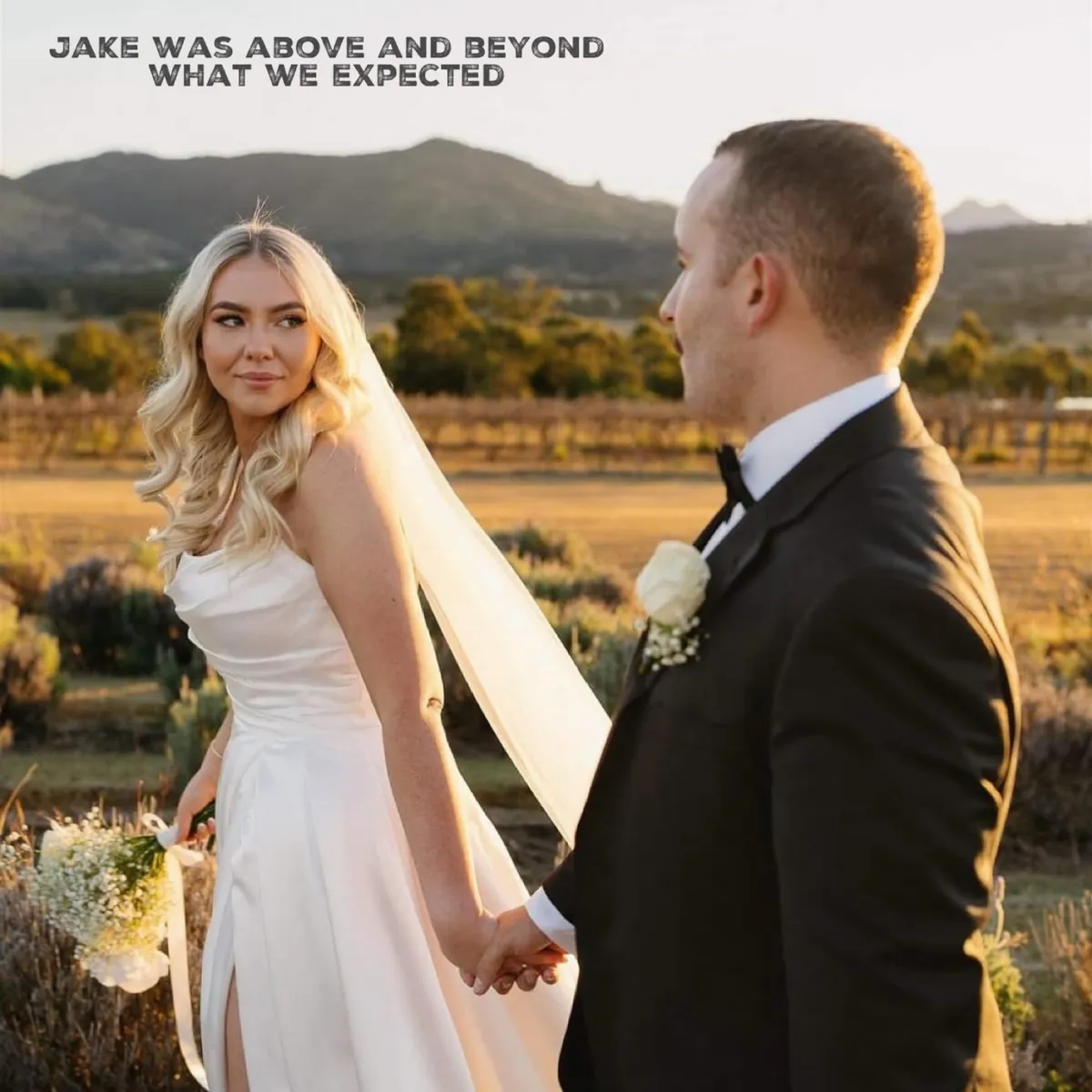 Jake Smith was the marriage celebrant for Caitlin & Hayden at Kooroomba Vineyards And Lavender Farm, Mount Alford, Queensland, and they gave him a five star rating for his wedding celebrant services. Jake Smith was the marriage celebrant for Caitlin & Hayden at Kooroomba Vineyards And Lavender Farm, Mount Alford, Queensland, and they gave him a five star rating for his wedding celebrant services.