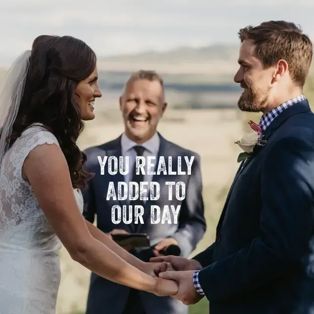 Jake Smith was the marriage celebrant for Adam & Caity, and they gave him a five star rating for his wedding celebrant services. Jake Smith was the marriage celebrant for Adam & Caity, and they gave him a five star rating for his wedding celebrant services.