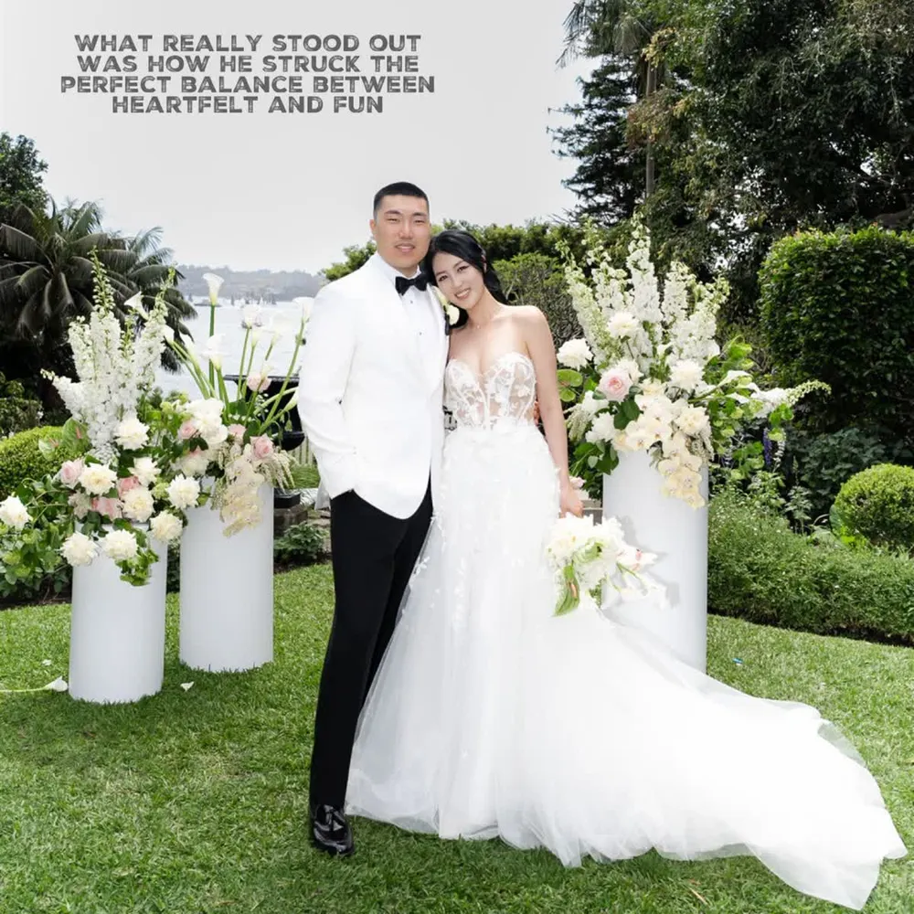 a christian wedding at Lindesay House on Sydney Harbour officiated by married by Jake (Jake Smith)