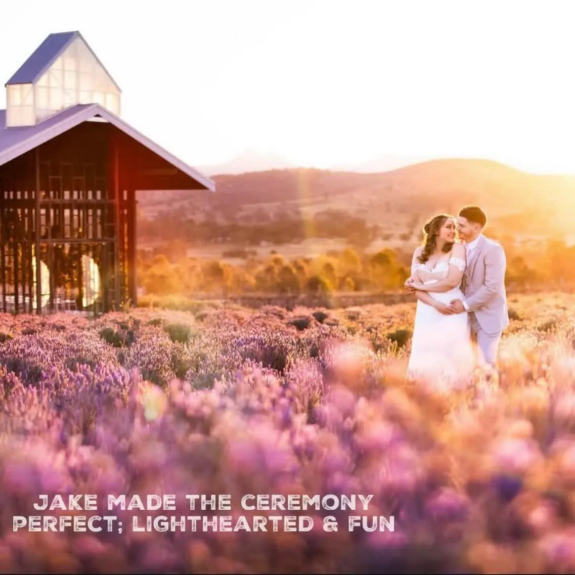 Jake Smith was the marriage celebrant for Matt & Amber at Kooroomba Vineyards And Lavender Farm, Mount Alford, Queensland, and they gave him a five star rating for his wedding celebrant services.