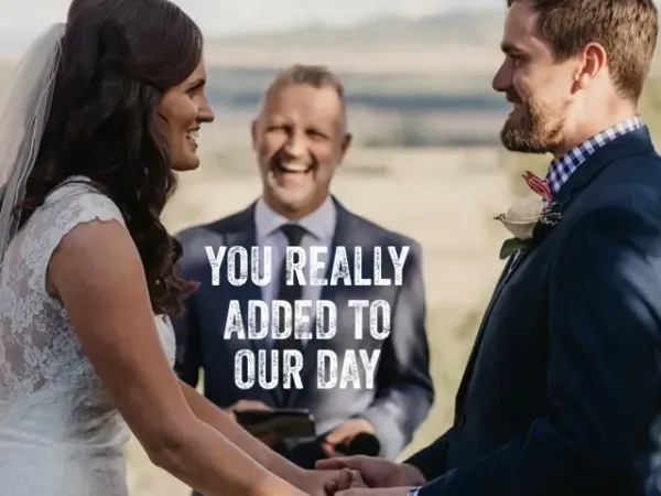 Jake Smith was the marriage celebrant for Adam & Caity, and they gave him a five star rating for his wedding celebrant services.