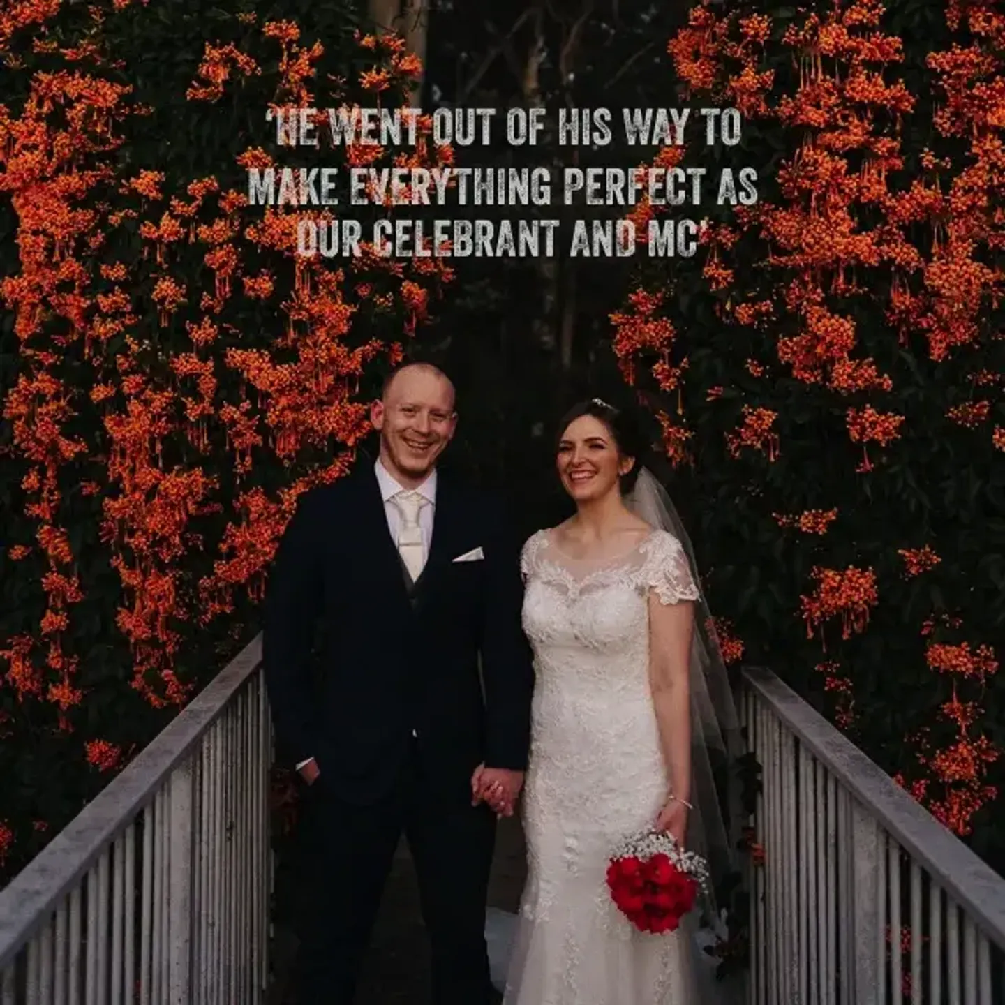 Jake Smith was the marriage celebrant for Amy & Kieran at Eden Gardens, Macquarie Park, New South Wales, and they gave him a five star rating for his wedding celebrant services.