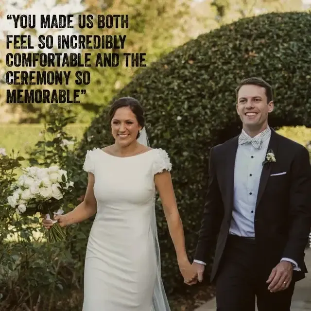 Jake Smith was the marriage celebrant for Andrew & Kate at Crystal Mountain Rd, Braeside, Queensland, and they gave him a five star rating for his wedding celebrant services.