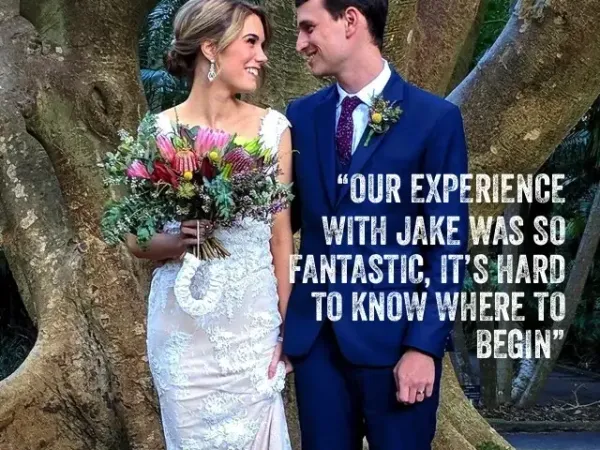 Jake Smith was the marriage celebrant for Brad & Marnie at Brisbane Botanic Gardens, Brisbane, Queensland, and they gave him a five star rating for his wedding celebrant services.