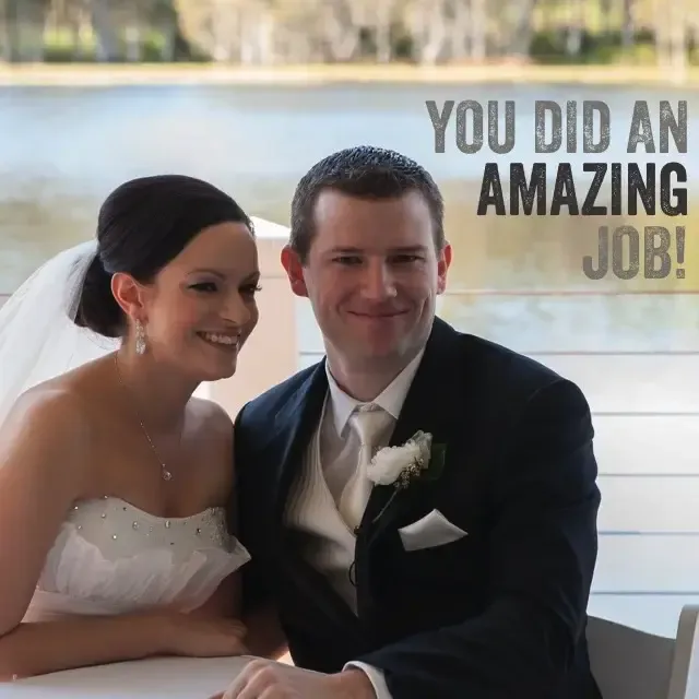 Jake Smith was the marriage celebrant for Chris & Hayley, and they gave him a five star rating for his wedding celebrant services. Jake Smith was the marriage celebrant for Chris & Hayley, and they gave him a five star rating for his wedding celebrant services.