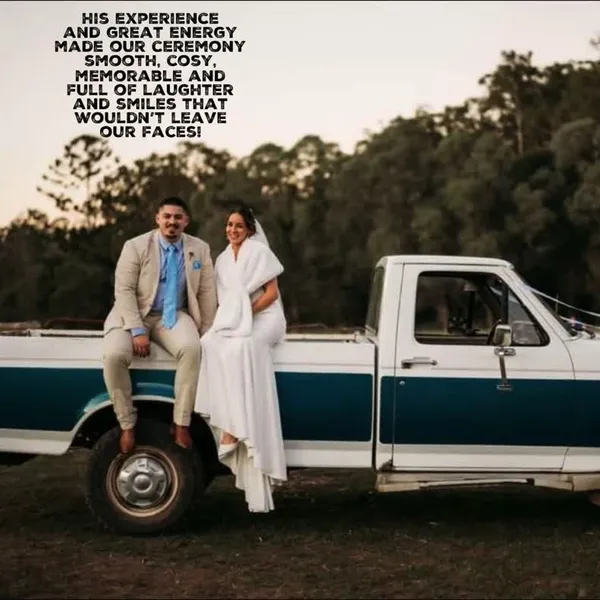 Jake Smith was the marriage celebrant for Casey & Jeremy at Praise Mountain Farm, Narangba, Queensland, and they gave him a five star rating for his wedding celebrant services.