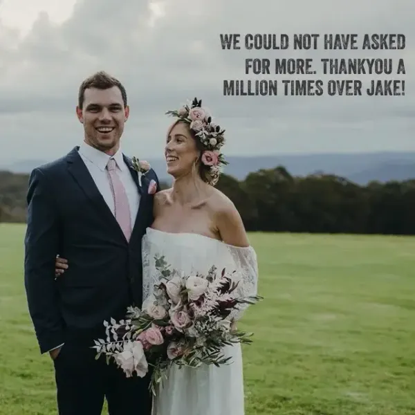 Jake Smith was the marriage celebrant for Cassie & Kyle at Spicers Peak Lodge, Maryvale, Queensland, and they gave him a five star rating for his wedding celebrant services.