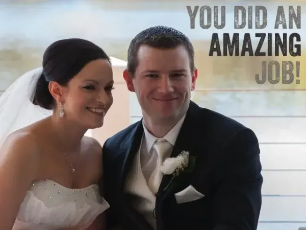 Jake Smith was the marriage celebrant for Chris & Hayley, and they gave him a five star rating for his wedding celebrant services.