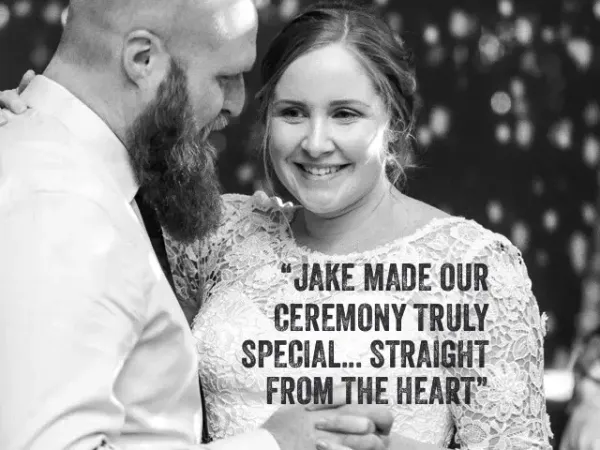 Jake Smith was the marriage celebrant for Ciaran & Stephanie at Austinvilla Estate, Austinville, Queensland, and they gave him a five star rating for his wedding celebrant services.