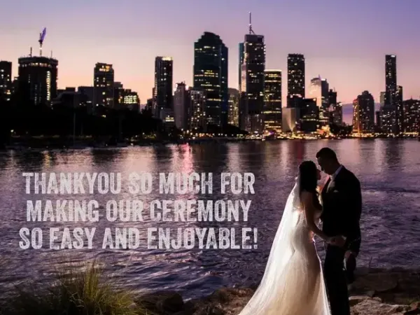 Jake Smith was the marriage celebrant for Eric & Stephanie at Victoria Park, Brisbane, Queensland, and they gave him a five star rating for his wedding celebrant services.
