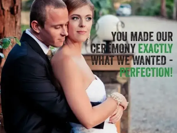 Jake Smith was the marriage celebrant for George & Laura at Ecostudio, Mudgeeraba, Queensland, and they gave him a five star rating for his wedding celebrant services.