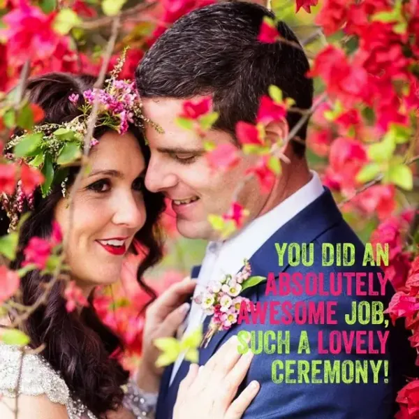 Jake Smith was the marriage celebrant for Gerard & Noelene at Yandina Station, Yandina, Queensland, and they gave him a five star rating for his wedding celebrant services.