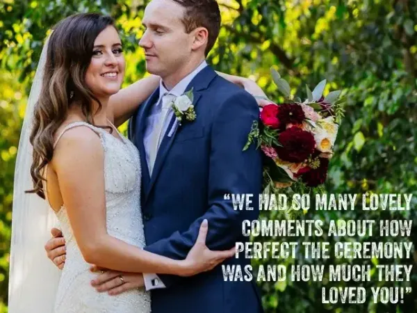 Jake Smith was the marriage celebrant for Jayden & Vanessa at Gabbinbar, Toowoomba, Queensland, and they gave him a five star rating for his wedding celebrant services.