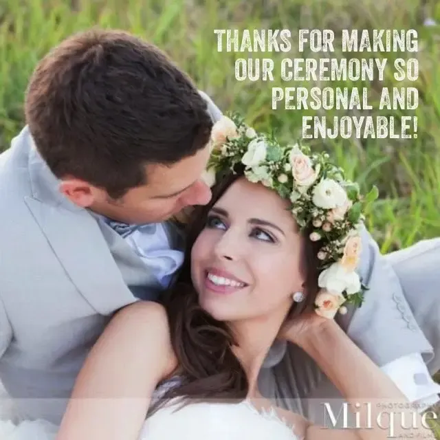 Jake Smith was the marriage celebrant for Joel & Emma at Sirromet Wines, Mount Cotton, Queensland, and they gave him a five star rating for his wedding celebrant services.