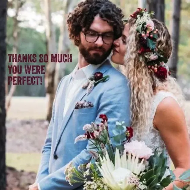 Jake Smith was the marriage celebrant for Joel & Cass, and they gave him a five star rating for his wedding celebrant services.