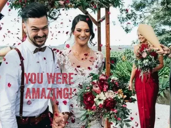 Jake Smith was the marriage celebrant for Leigh & Tayla at Fig Tree Restaurant, Byron Bay, New South Wales, and they gave him a five star rating for his wedding celebrant services.