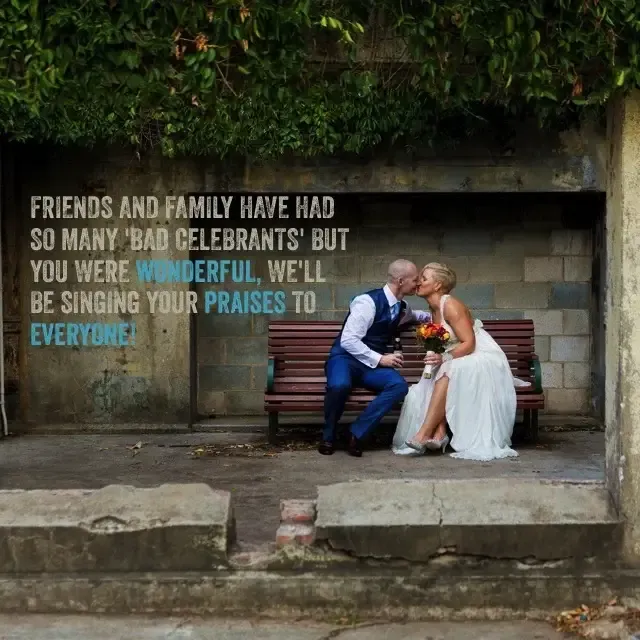 Jake Smith was the marriage celebrant for Marty & Mel at Brisbane Powerhouse, Brisbane, Queensland, and they gave him a five star rating for his wedding celebrant services.