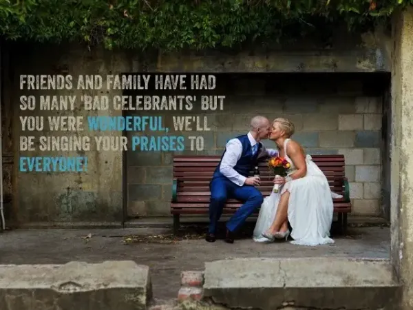 Jake Smith was the marriage celebrant for Marty & Mel at Brisbane Powerhouse, Brisbane, Queensland, and they gave him a five star rating for his wedding celebrant services.