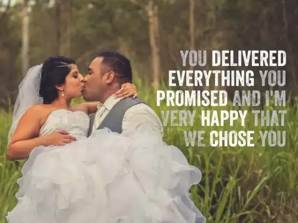 Jake Smith was the marriage celebrant for Pavilion & Rachelle, and they gave him a five star rating for his wedding celebrant services.