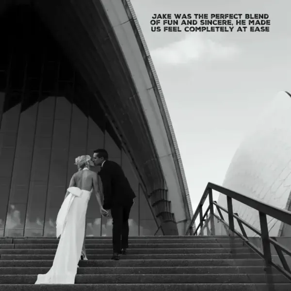 Jake Smith was the marriage celebrant for Taryn & Aaron at Royal Botanic Gardens Sydney, Sydney, New South Wales, and they gave him a five star rating for his wedding celebrant services.