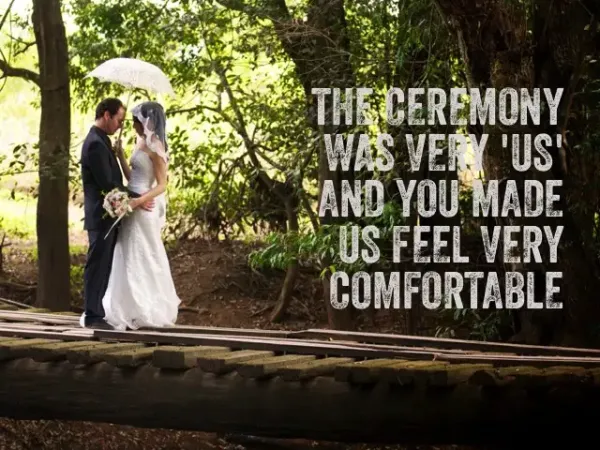 Jake Smith was the marriage celebrant for Tim & Maggi, and they gave him a five star rating for his wedding celebrant services.