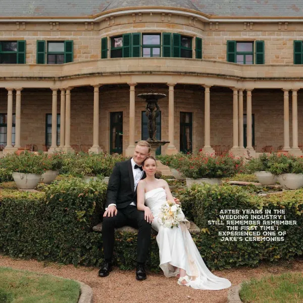 Jake Smith was the marriage celebrant for Abbey & Tim at Jimbour House, Jimbour, Queensland, and they gave him a five star rating for his wedding celebrant services.