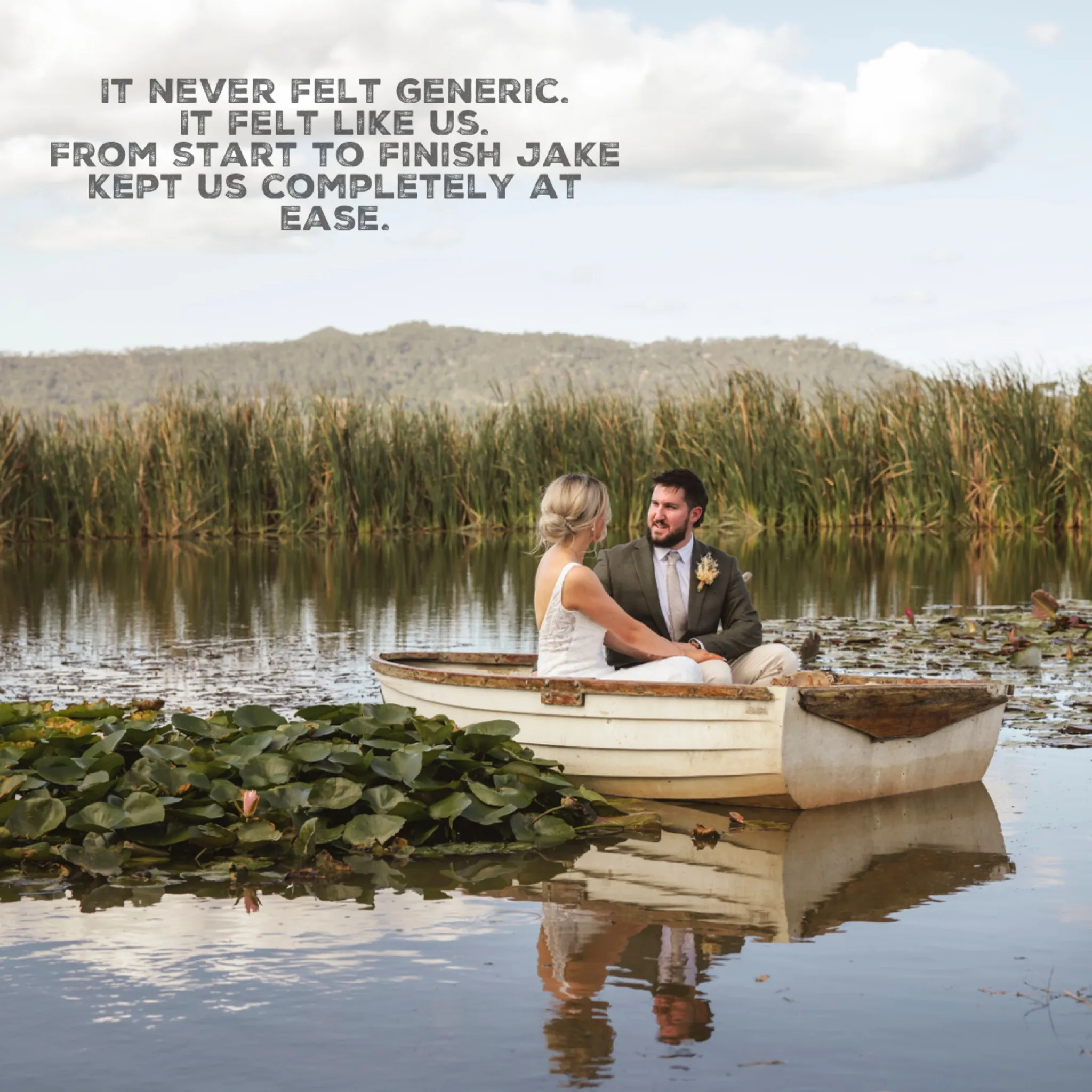 Jake Smith was the marriage celebrant for Tom & Taylor at Adams Peak Country Estate, Broke, New South Wales, and they gave him a five star rating for his wedding celebrant services.