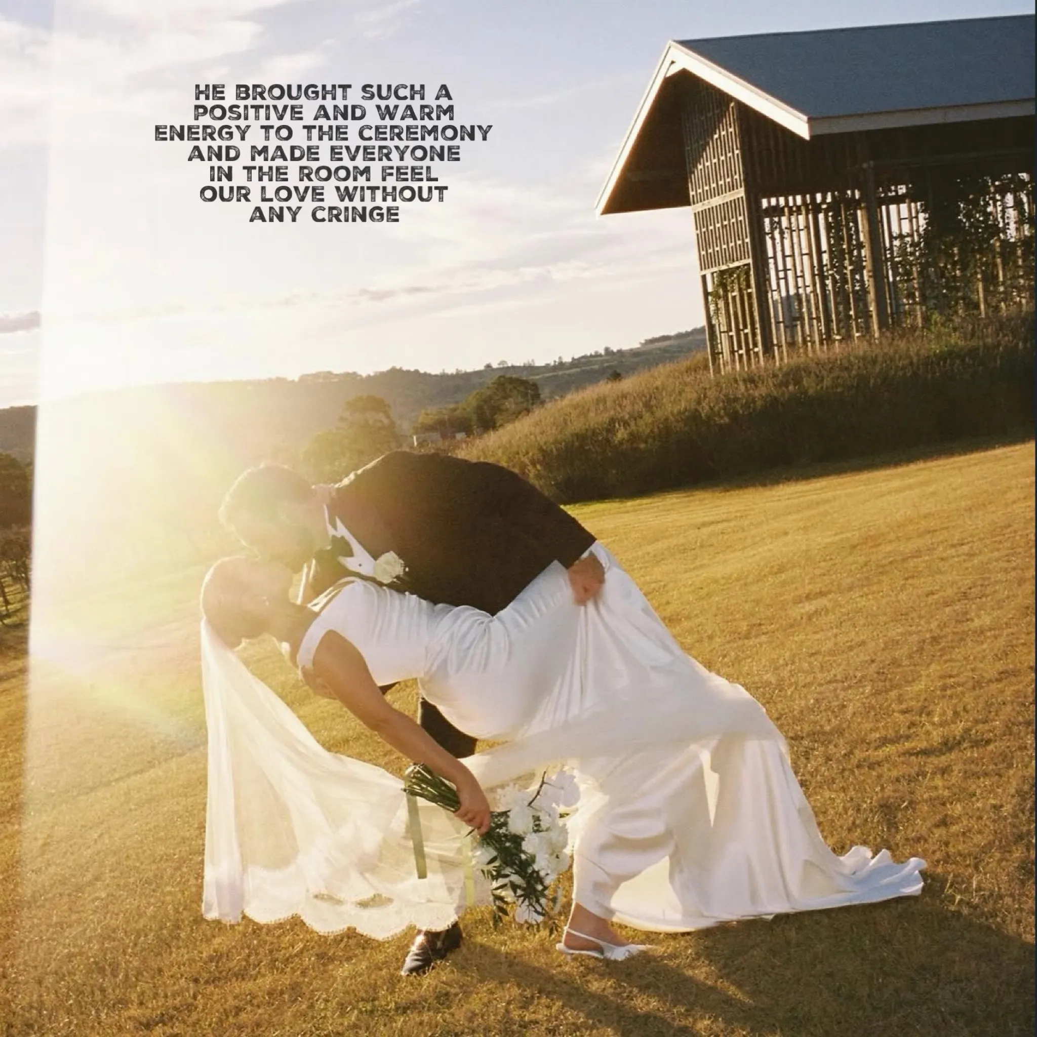 Jake Smith was the marriage celebrant for Charlotte & Scott at Kooroomba Vineyards And Lavender Farm, Mount Alford, Queensland, and they gave him a five star rating for his wedding celebrant services.