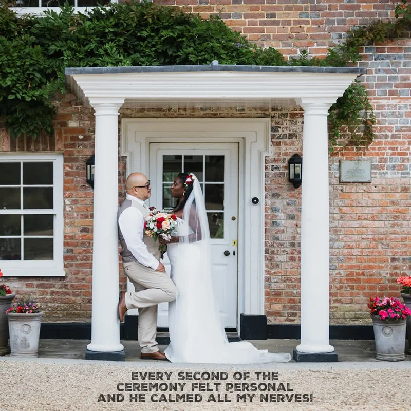 a wedding at syrencot house led by Married by Jake an Australian Christian celebrant who travels
