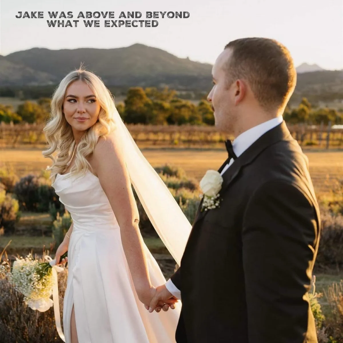 Jake Smith was the marriage celebrant for Caitlin & Hayden at Kooroomba Vineyards And Lavender Farm, Mount Alford, Queensland, and they gave him a five star rating for his wedding celebrant services. Jake Smith was the marriage celebrant for Caitlin & Hayden at Kooroomba Vineyards And Lavender Farm, Mount Alford, Queensland, and they gave him a five star rating for his wedding celebrant services.